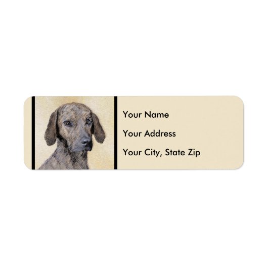 Plott Painting - Cute Original Dog Art Etiket (Voorkant)