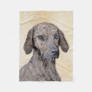 Plott Painting - Cute Original Dog Art Fleece Deken