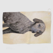 Plott Painting - Cute Original Dog Art Golfhanddoek (Horizontaal)