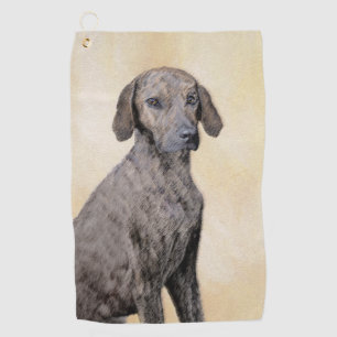 Plott Painting - Cute Original Dog Art Golfhanddoek