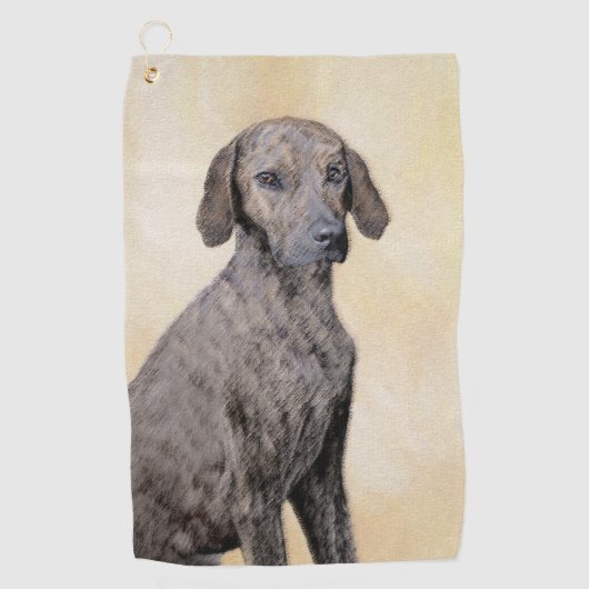Plott Painting - Cute Original Dog Art Golfhanddoek (Voorkant)
