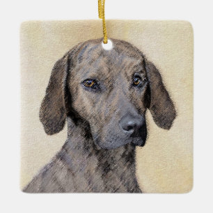 Plott Painting - Cute Original Dog Art Keramisch Ornament