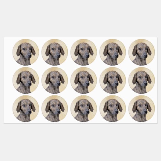 Plott Painting - Cute Original Dog Art Labels (Vel)