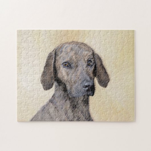 Plott Painting - Cute Original Dog Art Legpuzzel (Horizontaal)