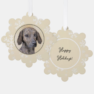 Plott Painting - Cute Original Dog Art Ornament Kaart