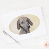 Plott Painting - Cute Original Dog Art Ovale Sticker (Envelop)