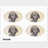 Plott Painting - Cute Original Dog Art Ovale Sticker (Vel)