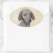 Plott Painting - Cute Original Dog Art Ovale Sticker (Tas)