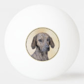 Plott Painting - Cute Original Dog Art Pingpongbal (Achterkant)