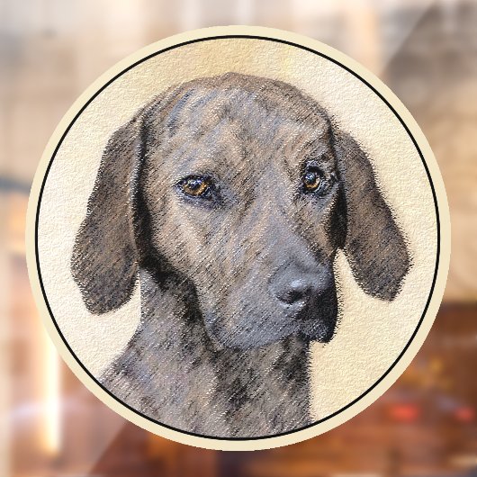 Plott Painting - Cute Original Dog Art Raamsticker (Vel 2)
