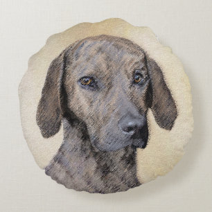 Plott Painting - Cute Original Dog Art Rond Kussen