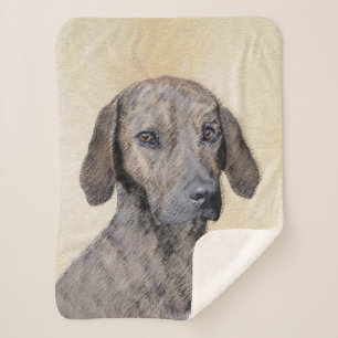 Plott Painting - Cute Original Dog Art Sherpa Deken
