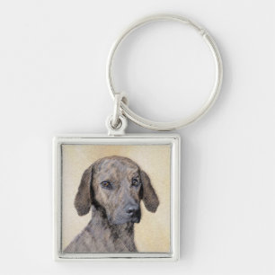 Plott Painting - Cute Original Dog Art Sleutelhanger