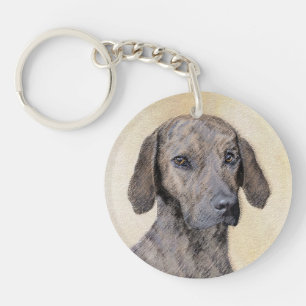 Plott Painting - Cute Original Dog Art Sleutelhanger