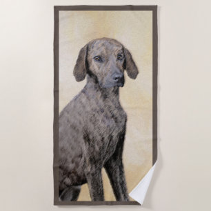 Plott Painting - Cute Original Dog Art Strandlaken