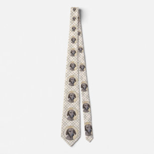 Plott Painting - Cute Original Dog Art Stropdas