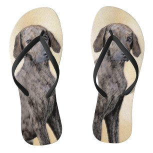 Plott Painting - Cute Original Dog Art Teenslippers