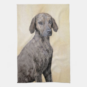 Plott Painting - Cute Original Dog Art Theedoek