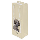 Plott Painting - Cute Original Dog Art Wijn Cadeautas (Achterkant Gekanteld)