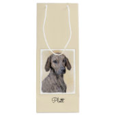 Plott Painting - Cute Original Dog Art Wijn Cadeautas (Achterkant)
