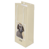 Plott Painting - Cute Original Dog Art Wijn Cadeautas (Voorkant Gekanteld)