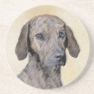 Plott Painting - Cute Original Dog Art Zandsteen Onderzetter