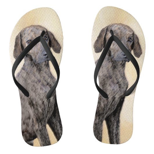 Plott Schilderij - Cute Originele Hond Kunst Teenslippers (Voetbed)