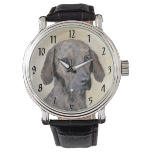 Plott-schilderij - Cute Originele Honden Kunst Horloge
