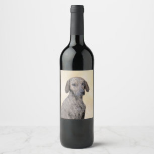Plott-schilderij - Cute Originele Honden Kunst Wijn Etiket