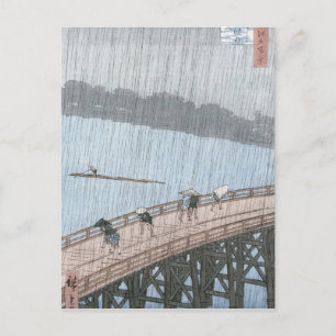 Plotte douche over Shin-Ohashi Bridge en Briefkaart