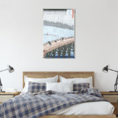 Plotte douche over Shin-Ohashi Bridge en Canvas Afdruk (Insitu (Slaapkamer))