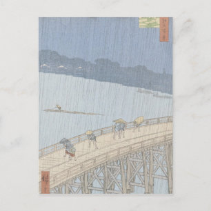 Plotte douwer op de Ohashi-brug in Ataka Briefkaart