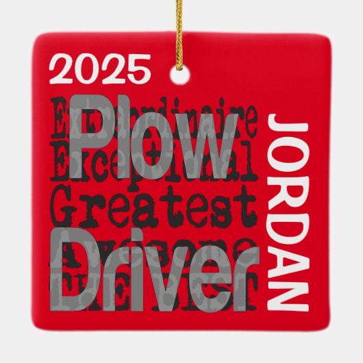 Plough Driver Extraordinaire CUSTOM Keramisch Ornament (Achterkant)