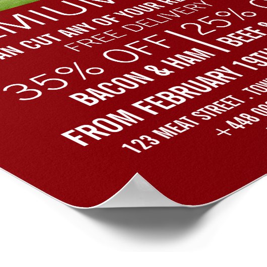 Plough in Field, Farmer & Butcher Adverteren Poster (Hoek)