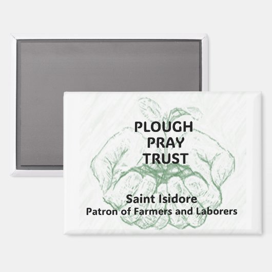 "Plough Pray Trust" Saint Isidore Magnet (Voorkant / Achterkant)