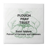 "Plough Pray Trust" Saint Isidore Magnet Tegeltje (Voorkant)