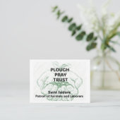 "Plough Pray Trust" Saint Isidore Reminder Card Afsprakenkaartje (Staand voorkant)