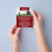 Plougher in Field, Farmer & Slager Reclame Flyer (Hand)