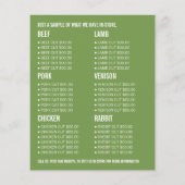 Plougher in Field, Farmer & Slager Reclame Flyer (Achterkant)