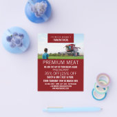 Plougher in Field, Farmer & Slager Reclame Flyer (Enkel)