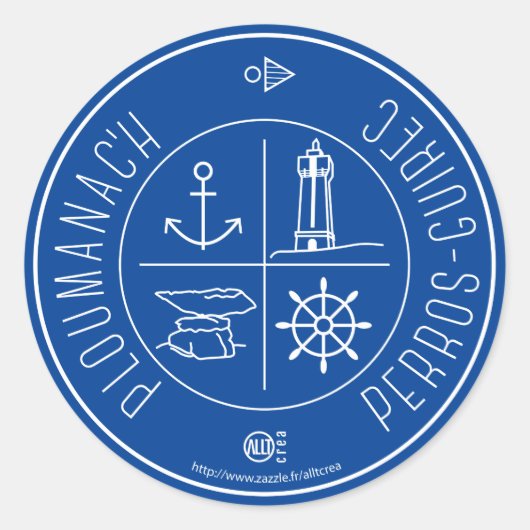Ploumanach Perros-Guirec Ronde Sticker (Voorkant)