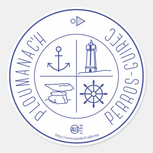 Ploumanach Perros-Guirec Ronde Sticker (Voorkant)