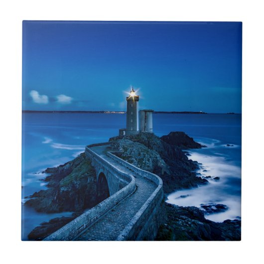 Plouzane Lighthouse France Blue Ocean Landmark Tegeltje (Voorkant)