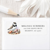 Plover and Seashells Return Address Label (Insitu)