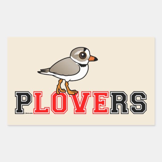 Plovers Love Rechthoekige Sticker (Voorkant)