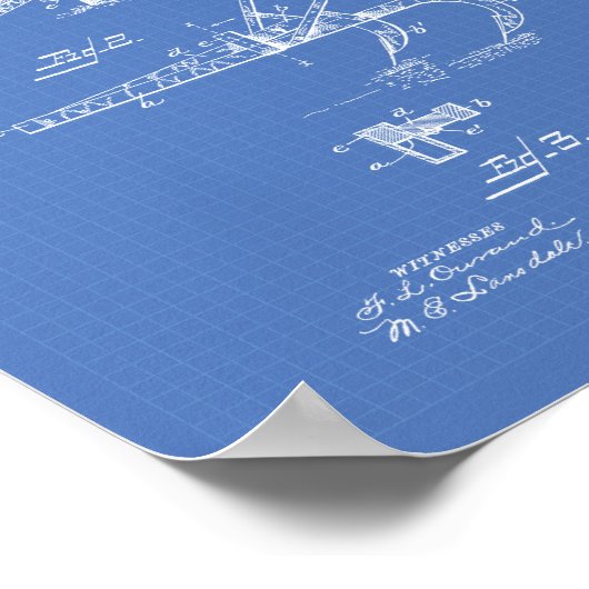 Plow 1893 Patent Art Blueprint Poster (Hoek)