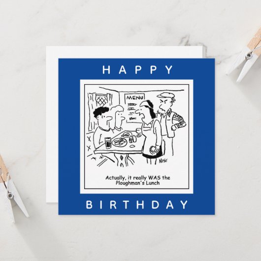 Plowman's Lunch Pub Menu Cartoon (Voorkant / Achterkant in situ)