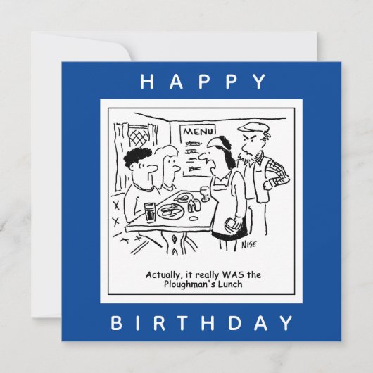 Plowman's Lunch Pub Menu Cartoon (Voorkant)
