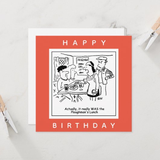 Plowman's Lunch Pub Menu Cartoon (Voorkant / Achterkant in situ)