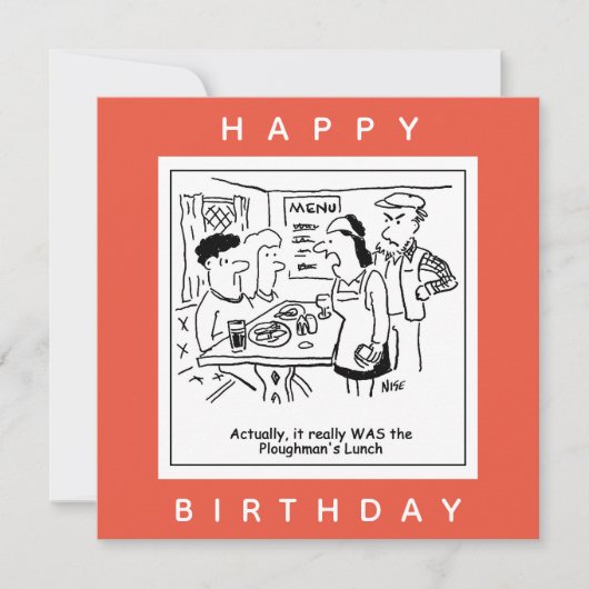 Plowman's Lunch Pub Menu Cartoon (Voorkant)